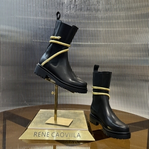 rene caovilla cleo combat black biker boots shoes